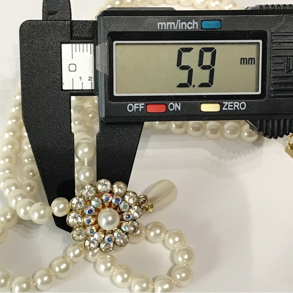 Vintage Signed 6mm Glass Faux Pearl Multi Strand Victorian Necklace Estate Pear - Picture 13 of 14